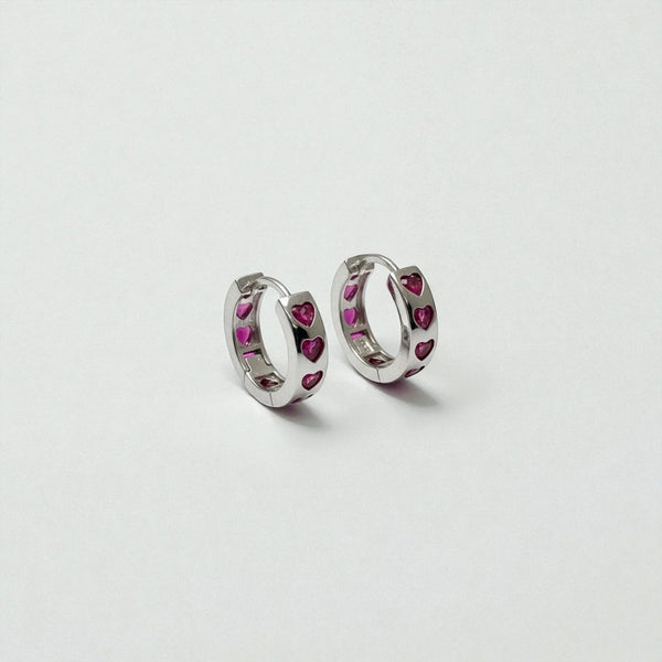 Pendientes Rosa • bañados en rodio